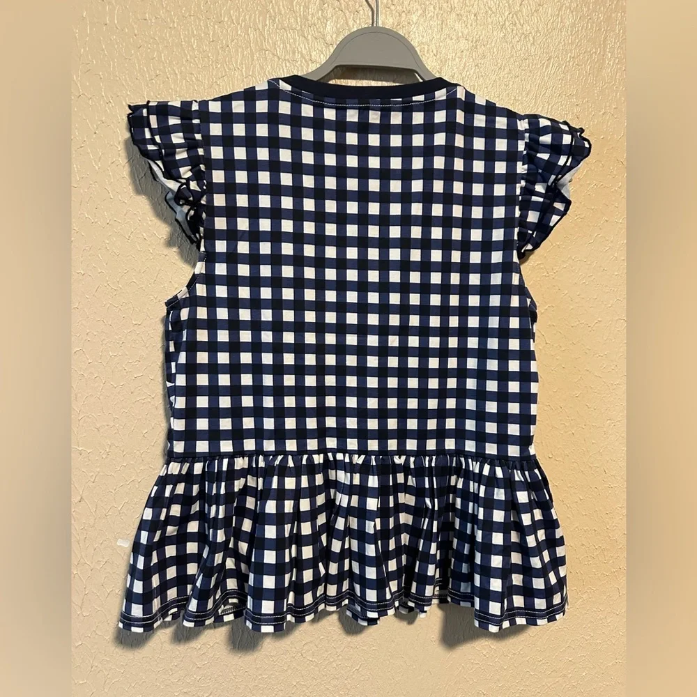 NWOT Kate Spade New York Gingham Print Peplum Top Size‎ Medium